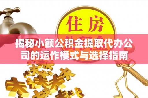 永平揭秘小额公积金提取代办公司的运作模式与选择指南
