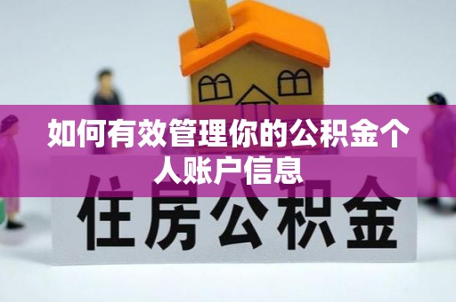 永平如何有效管理你的公积金个人账户信息